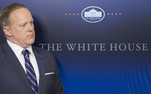 White House Press Secretary Sean Spicer looks on during the daily briefing at the White House in Washington, DC, March 7, 2017. (AFP Photo/Jim Watson) White House Press Secretary Sean Spicer looks on during the daily briefing at the White House in Washington, DC, March 7, 2017. (AFP Photo/Jim Watson)