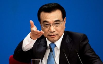 China's Premier Li Keqiang speaks during a press conference after the closing ceremony of the annual session of China's legislature, the National People's Congress (NPC), in Beijing's Great Hall of the People on March 15, 2017. (Nicolas Asfouri/AFP) 