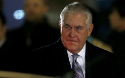US Secretary of State Rex Tillerson arrives at Haneda International Airport in Tokyo on March 15, 2017. (AFP Photo/Pool/Toru Hanai)