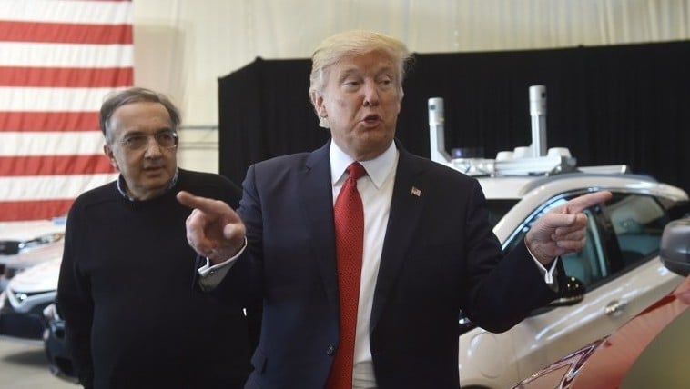 US President Donald Trump makes statements to the media during a visit at a auto manufacturing hub in Ypsilanti, Michigan on March 15, 2017. (AFP Photo/Nicholas Kamm)