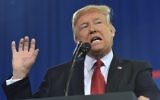 US President Donald Trump speaks to auto workers at American Center for Mobility in Ypsilanti, Michigan, on March 15, 2017. (AFP Photo/Nicholas Kamm)