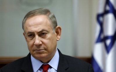 Prime Minister Benjamin Netanyahu attends a cabinet meeting in Jerusalem on March 16, 2017 (AFP PHOTO / POOL / AMIR COHEN) Prime Minister Benjamin Netanyahu attends a cabinet meeting in Jerusalem on March 16, 2017 (AFP PHOTO / POOL / AMIR COHEN)