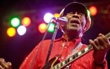 Chuck Berry performing at the Congress Theater in Chicago, Illinois, December 31, 2010. (AFP Photo/Getty Images/Timothy Hiatt)