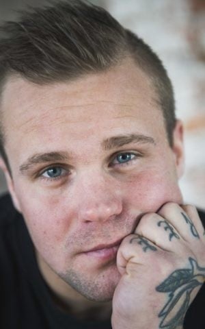 Former neo-Nazi Kimmie Ahlen, poses for a picture on March 22, 2017 in Kristinehamn, Sweden. (AFP Photo/Jonathan Nackstrand)