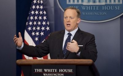 White House Press Secretary Sean Spicer speaks during the Daily Briefing at the White House in Washington, DC, March 23, 2017. (AFP Photo/Jim Watson)