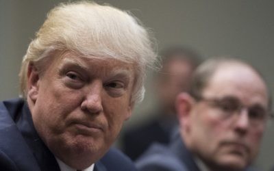 US President Donald Trump speaks as he hosts a listening session with the Fraternal Order of Police at the White House in Washington, DC, March 28, 2017. (AFP Photo/Jim Watson)