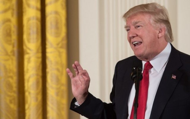 US President Donald Trump addresses the Women's Empowerment Panel in the East Room of the White House on March 29, 2017. (AFP Photo/Nicholas Kamm)