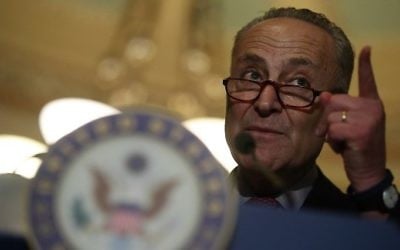 Senate Minority Leader Charles Schumer (D-NY) speaks during a news conference on Capitol Hill on March 14, 2017. (Justin Sullivan/Getty Images/AFP)