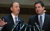 House Intelligence Committee Chairman Devin Nunes (R-CA) (R), and ranking member Rep. Adam Schiff (D-CA) speak to the media about Committee's investigation into Russian interference in the US presidential election, at the U.S. Capitol on March 15, 2017 in Washington, DC. (Mark Wilson/Getty Images/AFP )