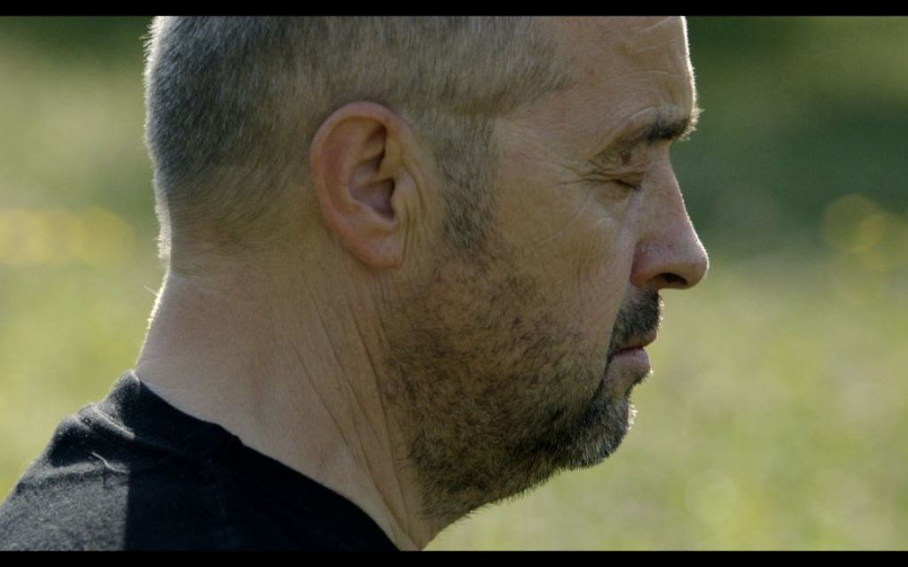 A screenshot of Bogdan Bialek meditating, from the movie 'Bogdan's Journey.' (Courtesy)