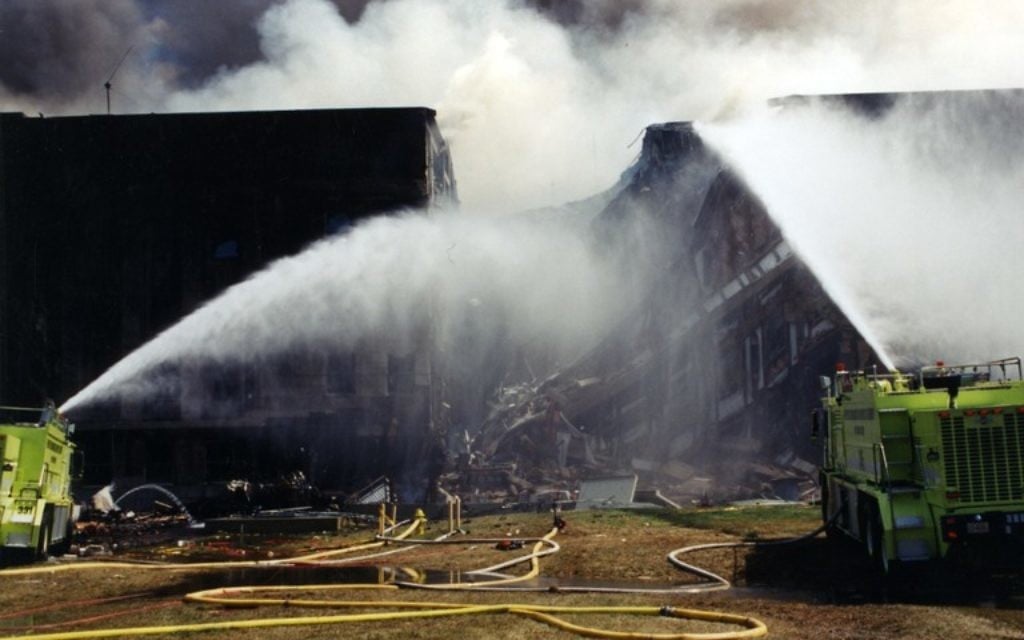 9/11 Pentagon emergency response  (FBI photographs of the Pentagon, after the terror attack)