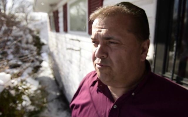 Andrew King, who was arrested on March 20, 2017, for falsely claiming his home was graffitied with swastikas, February 10, 2017 (Screen capture: Daily Gazette)