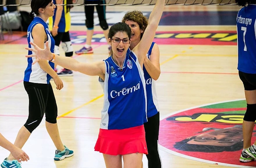 A player celebrating at the Catchball Games in Eilat, Israel, February 2016. (Courtesy of the Israel Catchball Association) A player celebrating at the Catchball Games in Eilat, Israel, February 2016. (Courtesy of the Israel Catchball Association)
