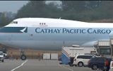 A depiction of a Cathay Pacific AirlinesBoeing 747-8F. (Screen capture/YouTube)