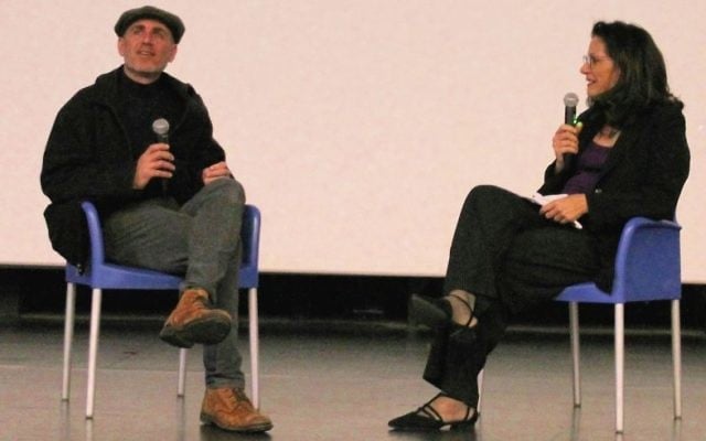 'Norman' director Joseph Cedar and The Times of Israel's Ops&Blogs editor Miriam Herschlag discuss Jewish identity following a preview screening in Jerusalem on March 6, 2017. (Amanda Borschel-Dan/Times of Israel) 'Norman' director Joseph Cedar and The Times of Israel's Ops&Blogs editor Miriam Herschlag discuss Jewish identity following a preview screening in Jerusalem on March 6, 2017. (Amanda Borschel-Dan/Times of Israel)