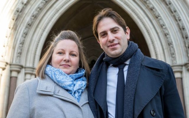 Rebecca Steinfeld and Charles Keidan outside the Court of Appeal. (Mark Thomas)