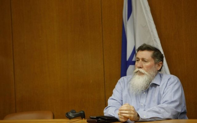 The-then MK and National Union party chairman Yaacov Katz in the Knesset, June 06, 2012. (Miriam Alster/Flash90) The-then MK and National Union party chairman Yaacov Katz in the Knesset, June 06, 2012. (Miriam Alster/Flash90)