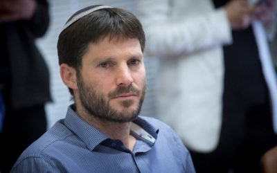 Jewish Home MK Bezalel Smotrich at the party's weekly Knesset faction meeting on January 23, 2017. (Miriam Alster/Flash90)