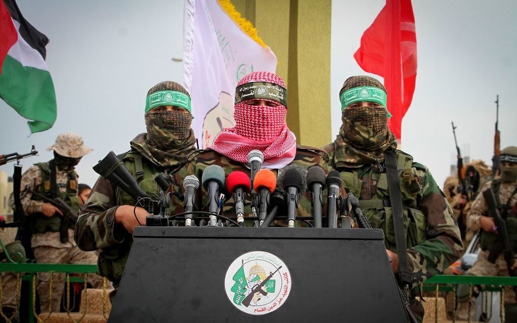 Abu Obeida, spokesman of the Izz ad-Din al-Qassam Brigades, the military wing of the Palestinian terror group Hamas, speaks during a memorial in the southern Gaza Strip town of Rafah on January 31, 2017. (Abed Rahim Khatib/ Flash90) Abu Obeida, spokesman of the Izz ad-Din al-Qassam Brigades, the military wing of the Palestinian terror group Hamas, speaks during a memorial in the southern Gaza Strip town of Rafah on January 31, 2017. (Abed Rahim Khatib/ Flash90)