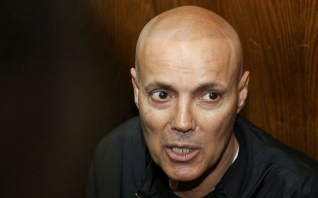 Avner Harari seen at the Tel Aviv Magistrate's Court on February 23, 2017. (Flash90)