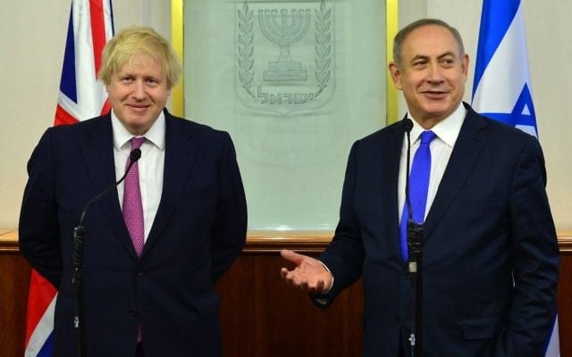 Prime Minister Benjamin Netanyahu meets with British Foreign Secretary Boris Johnson at the Prime Minister's Office in Jerusalem, on March 8, 2017.(Kobi Gideon / GPO) Prime Minister Benjamin Netanyahu meets with British Foreign Secretary Boris Johnson at the Prime Minister's Office in Jerusalem, on March 8, 2017.(Kobi Gideon / GPO)