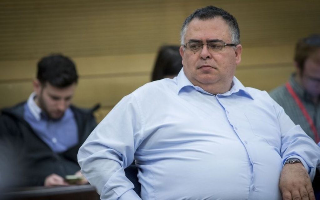 Coalition whip and Likud MK David Bitan attends a committee meeting in the Knesset, March 22, 2017. (Yonatan Sindel/Flash90)