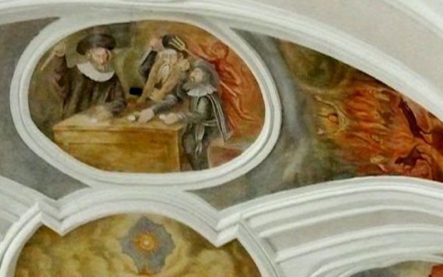 Anti-semitic fresco at The Church of the Most Holy Blood of the Lord Jesus, Poznan, Poland (poznan.wikia.com)