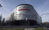 Police block a road in front of a shopping mall in Essen, Germany, Saturday, March 11, 2017. (Bernd Thissen/dpa via AP)