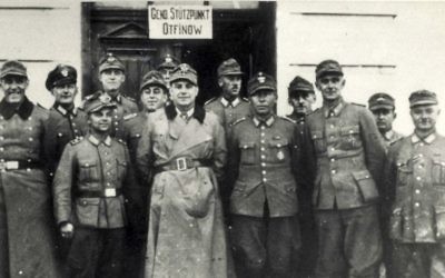 This undated World War II photo released by the Yad Vashem Holocaust memorial shows a group of German gendarmes. (Yad Vashem via AP)