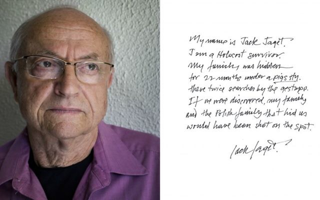 Holocaust survivor Jack Jaget in Harry Borden's book 'Survivor: A Portrait of the Survivors of the Holocaust.' (Harry Borden/via JTA)
