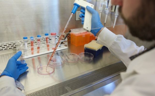 A lab worker at the McEwen Centre for Regenerative Medicine in Toronto, Canada (Courtesy)