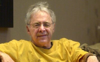 Chuck Barris, the man behind TV's "The Dating Game," poses in the lobby of his apartment in New York, Dec. 20, 2002.  (AP Photo/Bebeto Matthews)