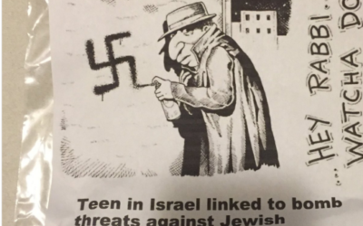 Fliers accusing Jews of creating anti-Semitic hoaxes found in neighborhoods of Scottsdale, Arizona, March, 2017. (ADL, via Twitter)