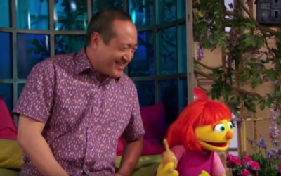 New Sesame Street character Julia. (Screen capture: YouTube)