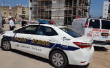 Illustrative: Police and paramedics at the scene of a suspected murder in the northern city of Tiberias, March 29, 2017. (MDA spokesperson)