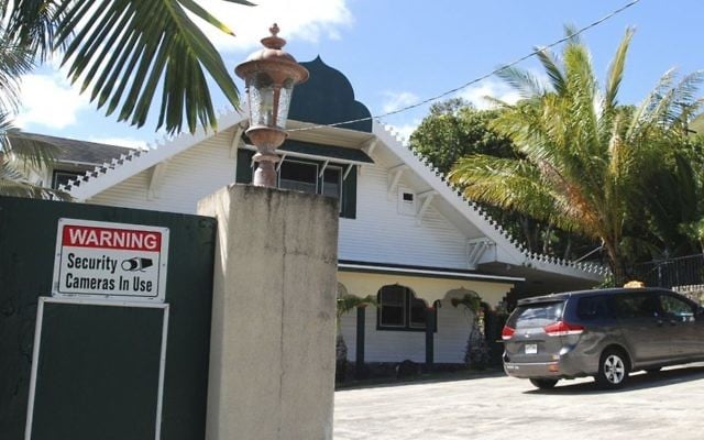 A security camera warning sign is seen at the Muslim Association of Hawaii in Honolulu, February 9, 2017. (AP Photo/Jennifer Sinco Kelleher, File) A security camera warning sign is seen at the Muslim Association of Hawaii in Honolulu, February 9, 2017. (AP Photo/Jennifer Sinco Kelleher, File)