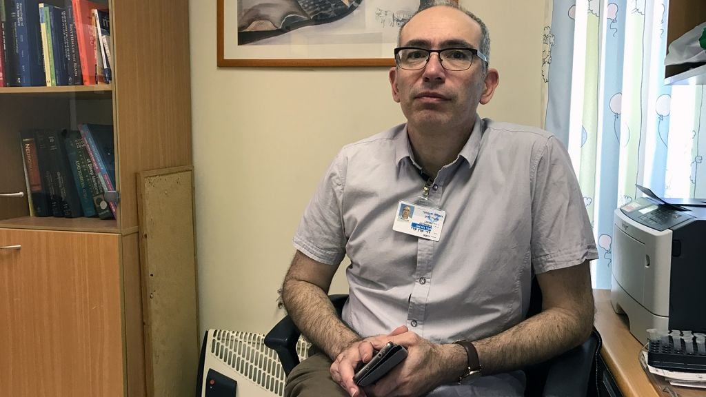 Dr. Adi Aran, director of the neuropediatric unit at Shaare Zedek Medical Center in Jerusalem, March 2, 2017. (Luke Tress/Times of Israel) Dr. Adi Aran, director of the neuropediatric unit at Shaare Zedek Medical Center in Jerusalem, March 2, 2017. (Luke Tress/Times of Israel)