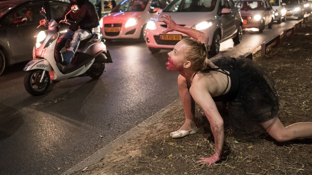 Israelis take part in an annual Zombie Walk ahead of the Jewish holiday of Purim in Tel Aviv, March 11, 2017. (Yaniv Nadav/Flash90) Israelis take part in an annual Zombie Walk ahead of the Jewish holiday of Purim in Tel Aviv, March 11, 2017. (Yaniv Nadav/Flash90)