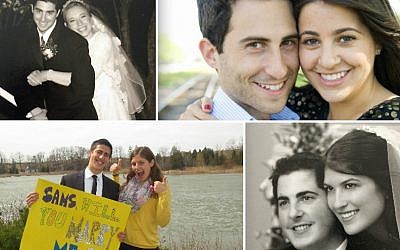 Clockwise from top left: Shlomie and Dalia Yunger; Naomie and Zvi Glustein; Gadi and Atara Yunger; Ami and Samara Yunger. (Courtesy of the Yunger family/via JTA)