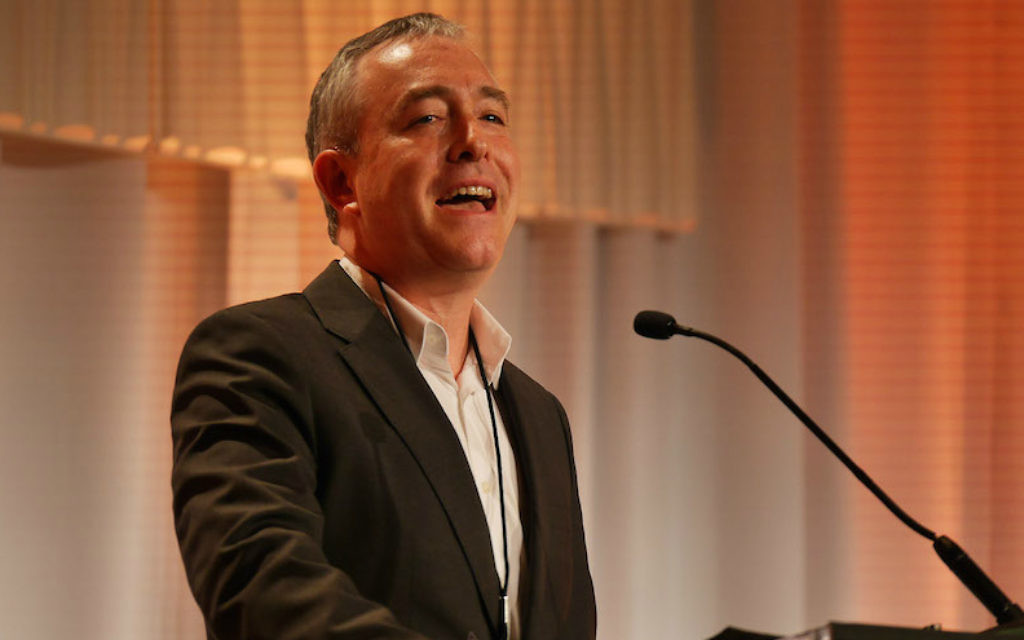 Jewish Funders Network President Andres Spokoiny speaking at the group’s international conference, March 20, 2017. (JFN/via JTA) Jewish Funders Network President Andres Spokoiny speaking at the group’s international conference, March 20, 2017. (JFN/via JTA)