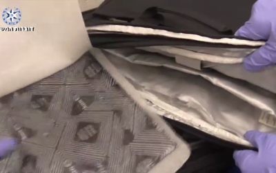 Cocaine discovered by police at Ben Gurion Airport, 17 February, 2017 (Screen capture: YouTube)