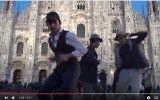 Members of the Bnei Akiva youth movement memorialize fallen IDF soldier Hadar Goldin in a Purim dance choreographed by his brother on March 9, 2017. (screen capture: YouTube)
