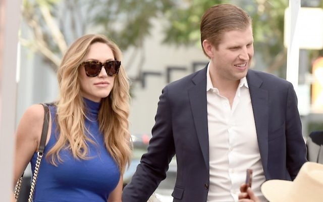 Eric Trump with his wife Lara at the Hollywood Walk of Fame in Los Angeles, March 2, 2017. (Kevin Winter/Getty Images, via JTA) Eric Trump with his wife Lara at the Hollywood Walk of Fame in Los Angeles, March 2, 2017. (Kevin Winter/Getty Images, via JTA)