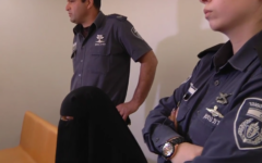 Sabrin Zabidat appears in a Haifa district court for her sentencing on March 21, 2017. (Screen capture/Ynet)