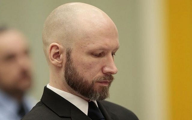A Thursday Jan. 12, 2017 photo from files showing Anders Behring Breivik, as he sits in court on the third day of the appeal case in Borgarting Court of Appeal at Telemark prison in Skien, Norway. (Lise Aaserud /NTB Scanpix via AP) A Thursday Jan. 12, 2017 photo from files showing Anders Behring Breivik, as he sits in court on the third day of the appeal case in Borgarting Court of Appeal at Telemark prison in Skien, Norway. (Lise Aaserud /NTB Scanpix via AP)