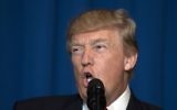 US President Donald Trump delivers a statement on Syria from the Mar-a-Lago estate in West Palm Beach, Florida, on April 6, 2017. (AFP Photo/Jim Watson)