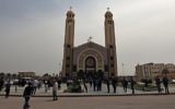 A general views shows the Monastery of Marmina in the city of Borg El-Arab, east of Alexandria on April 10, 2017, as mourners attend the funeral of victims of the blast at the Coptic Christian Saint Mark's church in Alexandria the previous day. (AFP/Mohamed El-Shahed)