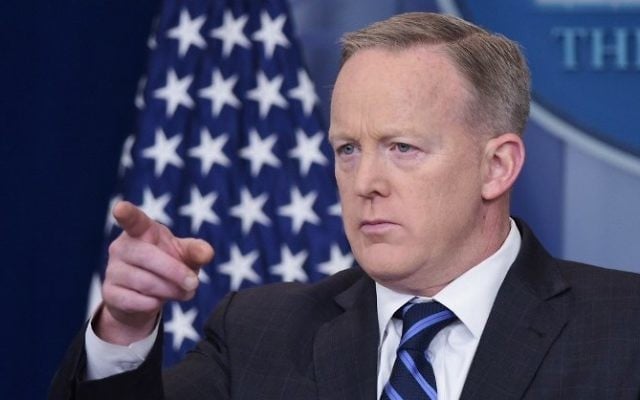 White House Press Secretary Sean Spicer speaks in the Brady Briefing Room of the White House on April 10, 2017 in Washington, DC. (AFP/ Mandel Ngan)