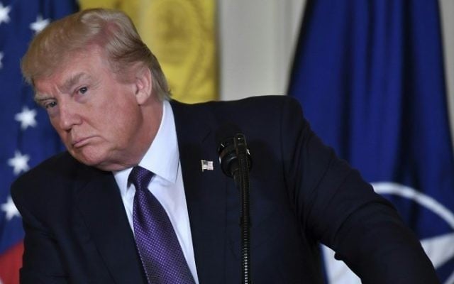 US President Donald Trump takes a question during a joint press conference with NATO Secretary General Jens Stoltenberg in the East Room at the White House in Washington, DC, on April 12, 2017. AFP/Nicholas Kamm) US President Donald Trump takes a question during a joint press conference with NATO Secretary General Jens Stoltenberg in the East Room at the White House in Washington, DC, on April 12, 2017. AFP/Nicholas Kamm)