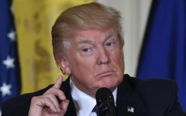 US President Donald Trump takes a question during a joint press conference with NATO Secretary General Jens Stoltenberg in the East Room at the White House in Washington, DC, April 12, 2017. (AFP/Nicholas Kamm) US President Donald Trump takes a question during a joint press conference with NATO Secretary General Jens Stoltenberg in the East Room at the White House in Washington, DC, April 12, 2017. (AFP/Nicholas Kamm)